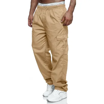Панталони-карго, Мъжки ежедневни панталони за джогинг, Памучни Пълнометражни военни Мъжки Улични Мъжки работни тактически спортни панталони Голям размер