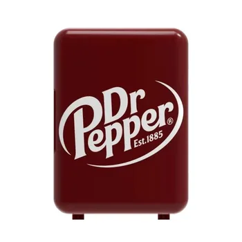 Преносим мини-хладилник Dr Pepper на 6 кутии, мини-хладилник за дрехи, Хладилник за грижа за кожата, бордо