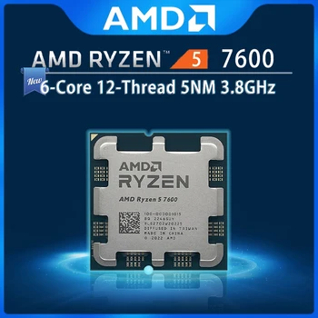 Процесор AMD Ryzen 5, R5 7600, 3,8 Ghz, 6 процесор процесор, 12 потоци, 5 NM, обем на процесора L3 = 32 М, AM5, Полуфинал refrigeração