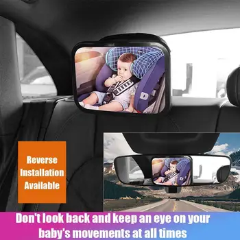 Регулируема Широко Огледало Вид на задната Седалка на Колата За Сигурността на Бебето облегалката за глава на Автомобила Интериор Седалки Високо Качество Огледала Монитор Стил U7V9