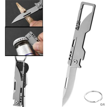 Сгъваем нож от титанова сплав със стоманата 5Cr13Mov, стена за Катерене обтегач, Уличен мультитул EDC, ръчни инструменти за самозащита, Отварачка за бутилки