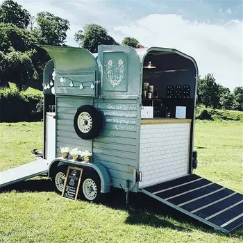 Сертификат CE Vintage Coffee Food Truck Horse Trailer Произведено Бар Къмпинг, Напълно Оборудван Павилион за продажба на Напитки и сладолед, сокове за Барбекю