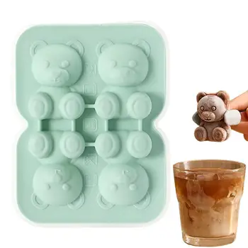 Силиконовата форма във форма на мечка, Създател на кубчета лед, отлична 3D форма за шоколадова торта 