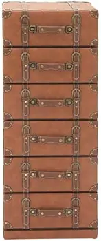 Скрин от изкуствена кожа с 5 чекмеджета, с ключалка и каишка, 16 