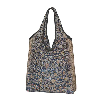 Сладък турски Антикварен Тебризский персийски килим, чанта за пазаруване, Преносим етническа чанта в стил бохо с геометричен модел, пазарска чанта през рамо