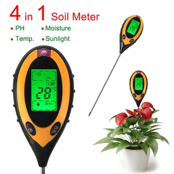 Следи температурата на почвата 1 До 4 С термометър, растения за измерване на влажност, Осветление градинарството Ферма, Цифров Тест градина
