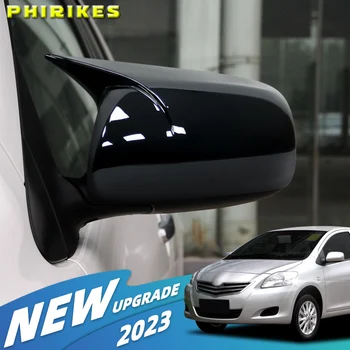 Сменяеми капачки на страничните огледала за задно виждане за Toyota Corolla 2007-2013 Vios Yaris Седан P90 2008-2013 Карбоновое влакна лъскаво черен