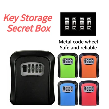 Стенен Органайзер за съхранение на ключове Secret Box Organizer 4-Значная комбинация пароли Кодекс заключване, Без ключ Домашен Сейф