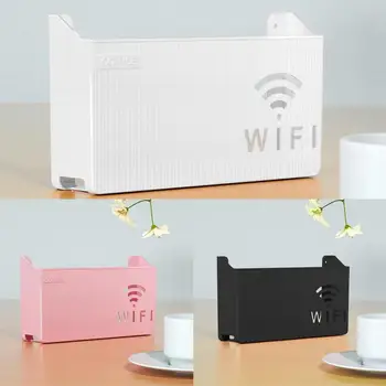 Стойка за съхранение на Wi-Fi рутера, монтиран на стената Органайзер за интернет-базирани устройства, Мултифункционална поставка за съхранение на инструменти за безжичен рутер ABS