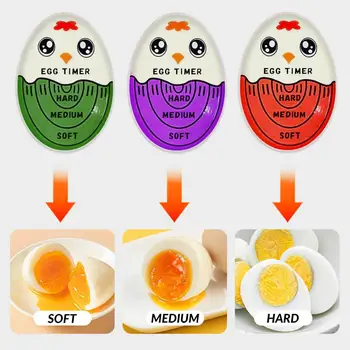 Таймер за яйца с промяна на цвета на Кухненски таймер за яйца Таймер за измерване на температурата на яйца Точен кухненски приспособление за яйца, твърдо рохко, Цвят