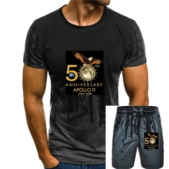 Тениски с надписи 50Th Anniversary Apollo 11 През 1969 2020, Черен памучен Мъжки t-shirt размер S-6Xl Big Tall