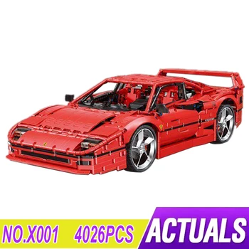 Технически X001 Червено Супер Спортен автомобил F40, който е Съвместим С MOC-140629, Автомобилни Строителни Блокове, Тухли, Забавни Играчки-Пъзели, Подаръци За Рожден Ден