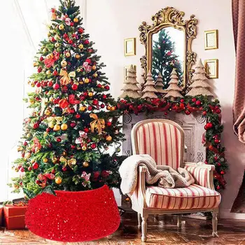 Трайно тканевое пръстен във формата на елха, лъскави пайети, пола, под формата на Коледната елха, на база яка, Празничен декоративен подпори за Коледа