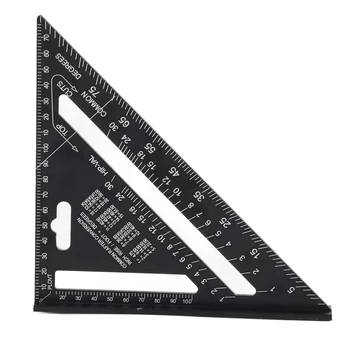 Триъгълна линия 7 инча, строително дърводелски квадратен алуминиев преносим дървообработващи измервателен инструмент за 