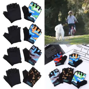 Туристически Еластични чорапогащи със защита от изпотяване на половината от палеца, Екипировка за езда, Детски Вело ръкавици, Камуфляжные велосипедни ръкавици