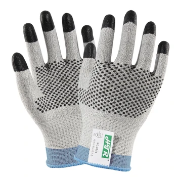 Устойчиви на Гумата Предпазни работни ръкавици от фибростъкло HPPE CE EN388 444X Нитриловые Мокри пръсти Точка за Плъзгане на Дланта