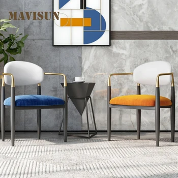 Фланелен столове с мека облегалка за кухня, Ресторанная мебели в стил loft, Модерно творческа стол за очаквания от микрофибър