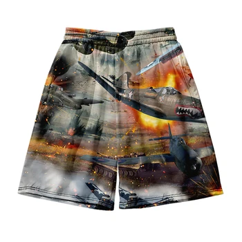 Хавайски плажни къси панталони Мъжки и дамски дрехи с 3D дигитален печат ежедневни панталони Моден тренд сдвоени панталони