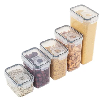 Херметични контейнери за съхранение на храна с капак Органайзер за Склада Диспенсер за зърнени храни и Контейнери за люспи Кутия за съхранение на продукти с Кухненски Органайзер