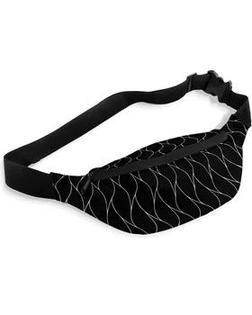 Черна текстура с една вълнообразна модел Поясная чанта Дамски Мъжки скута чанти Голям капацитет Поясная Унисекс чанта През Рамо Нагрудная чанта
